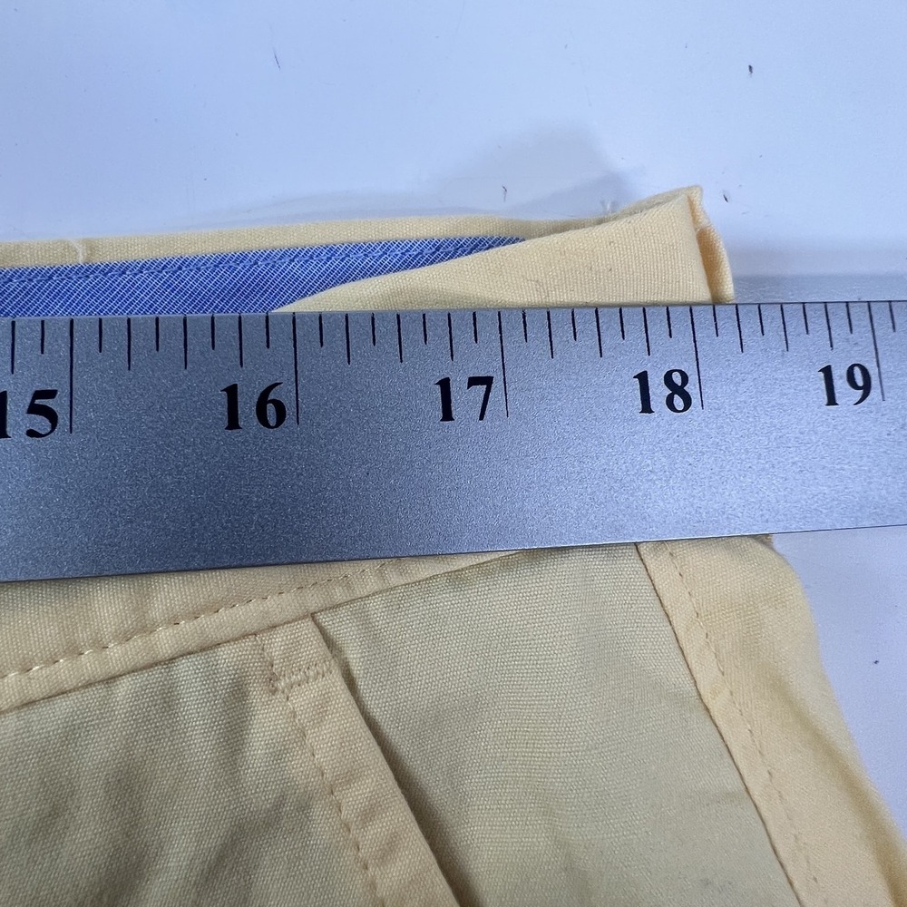 J Crew Factory Shorts Mens 36 Yellow Classic Fit Pleated Chino Cotton New Tags - Picture 11 of 12